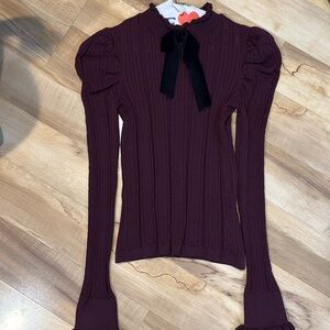 ZARA RED BOWTIE SWEATER